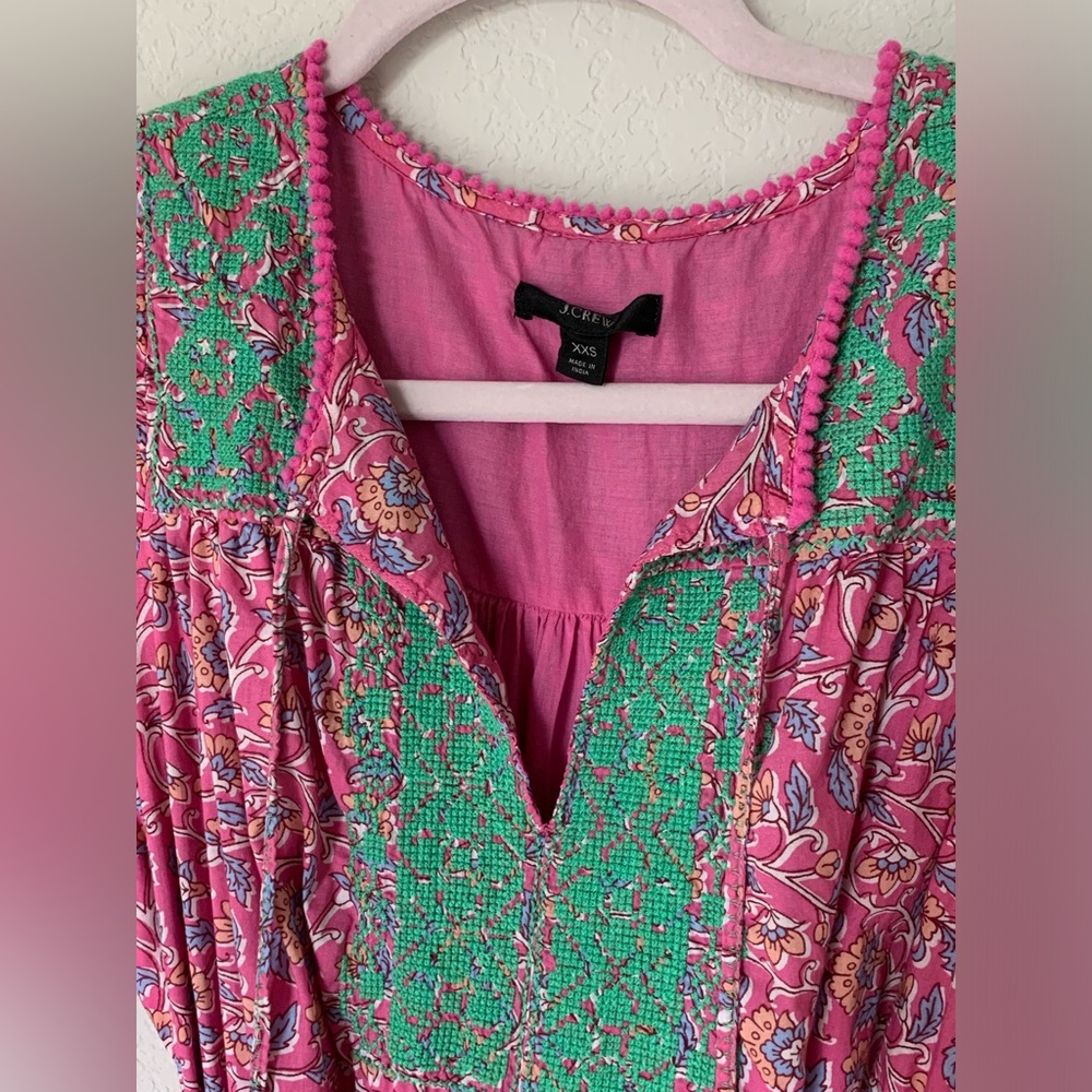 J Crew Belted Embroidered Tunic Dress - Picture 3 of 12